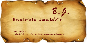 Brachfeld Jonatán névjegykártya